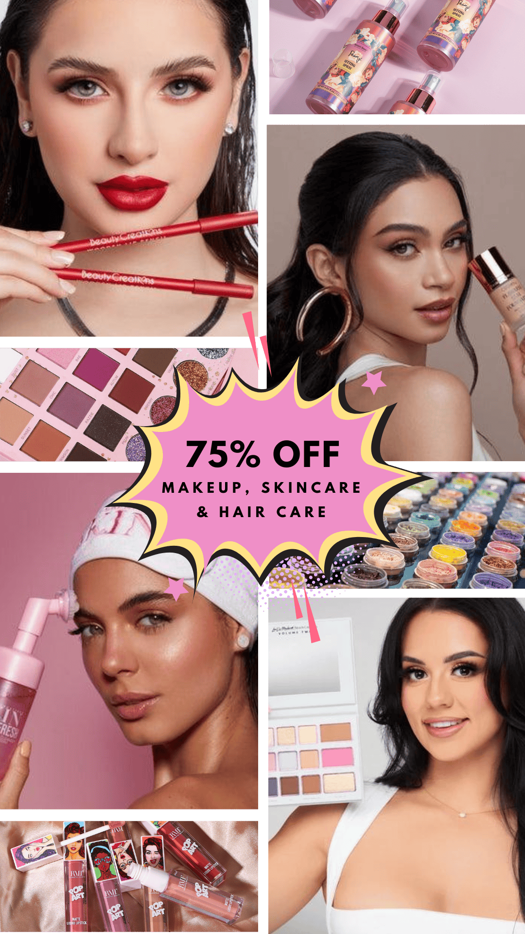 75% off Makeup, Skincare and Hair Care